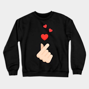 K-Pop Finger Hearts South Korea Music Love Crewneck Sweatshirt